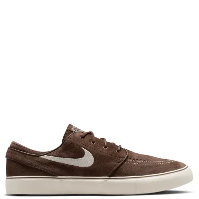 Lateral side view of Nike SB Zoom Janoski OG+ with embroidered Pale Ivory Swoosh.