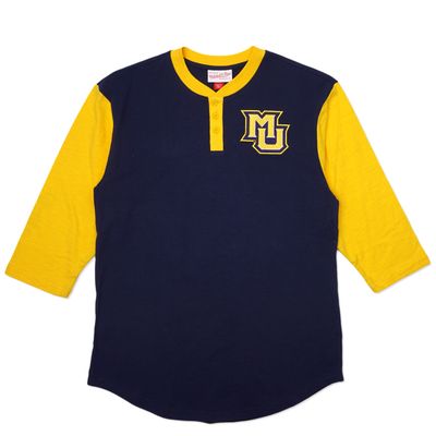 MITCHELL &amp; NESS MARQUETTE LEGENDARY SLUB HENLEY   