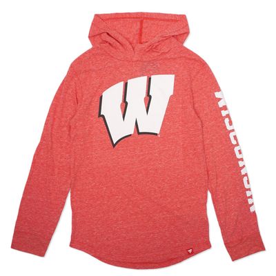 FANATICS WISCONSIN BADGERS RUNNING W HOODED LONG SLEEVE  