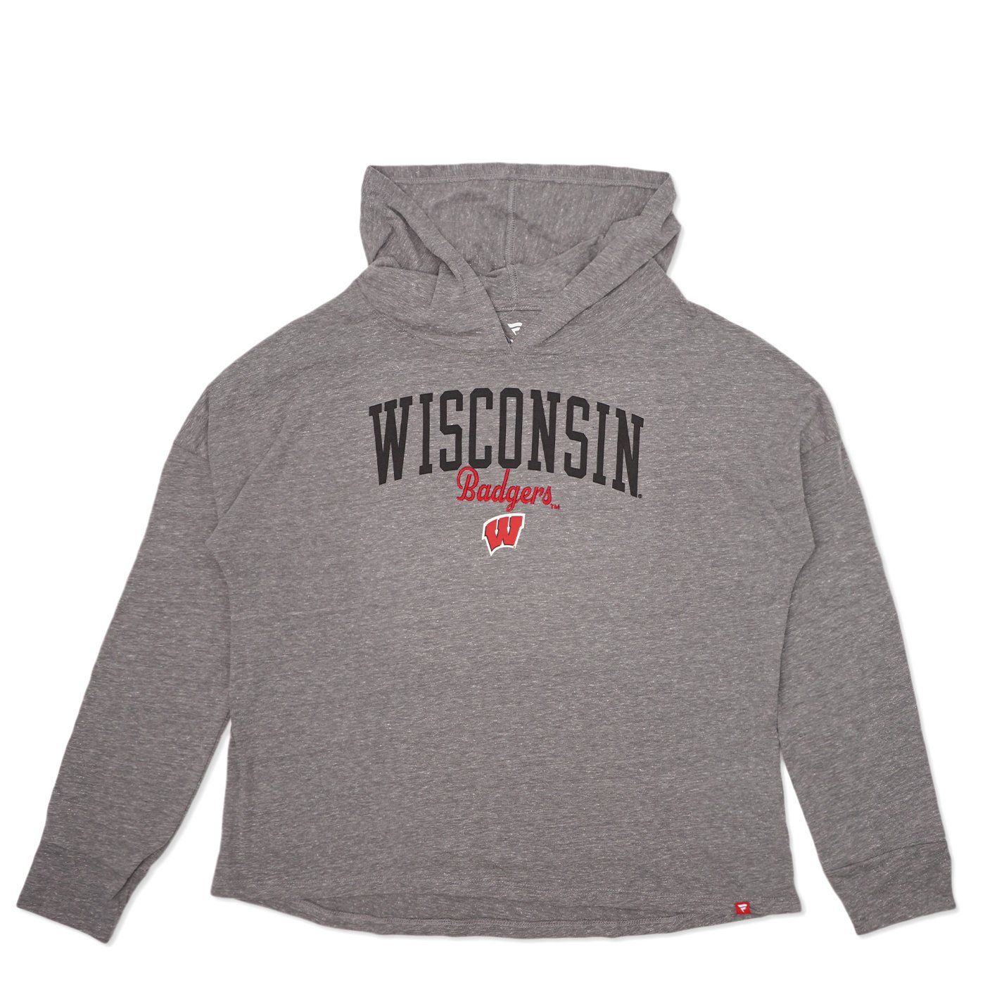 FANATICS WISCONSIN BADGERS WOMEN'S READY HOODED LONG SLEEVE TEE 