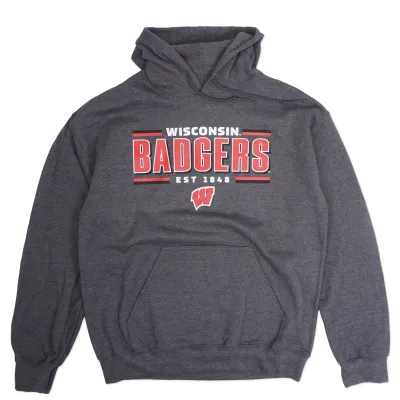 FANATICS WISCONSIN BADGERS HORIZONTAL BLOCK HOODIE   