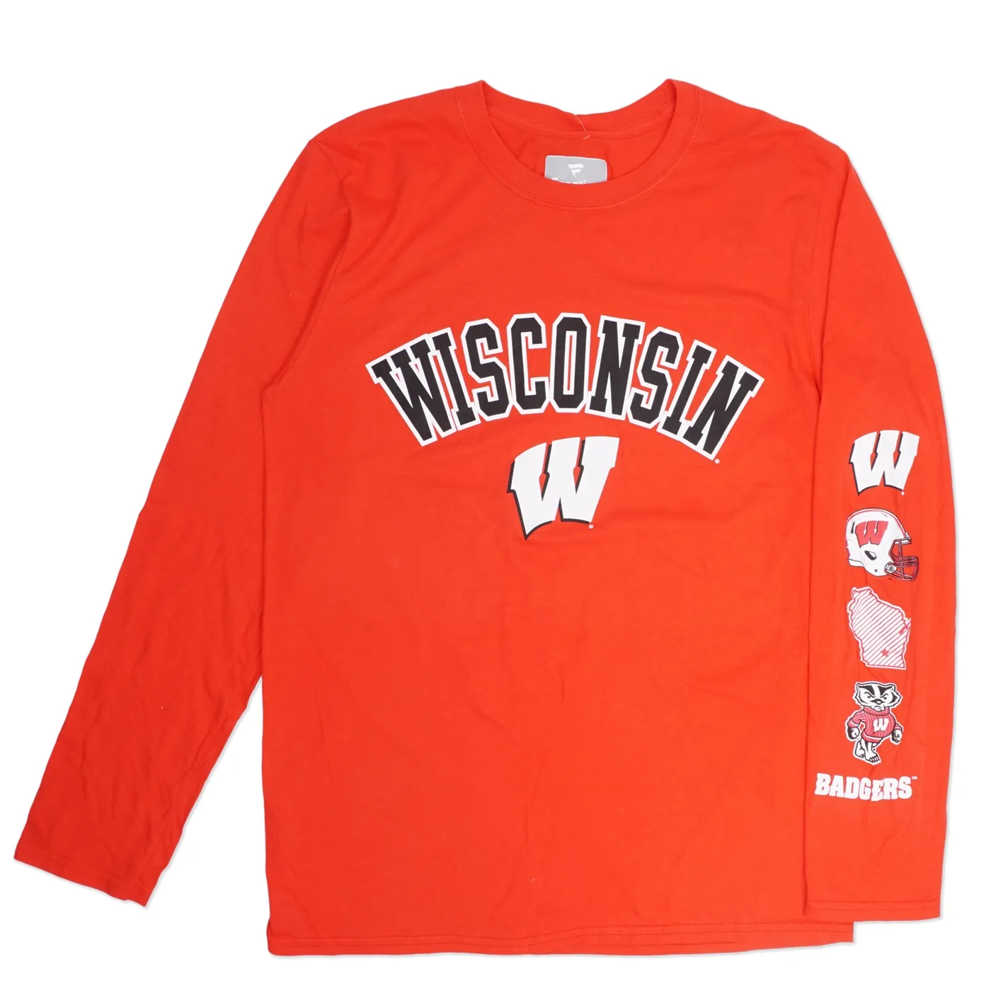 FANATICS WISCONSIN BADGERS BADGING LONG SLEEVE TEE