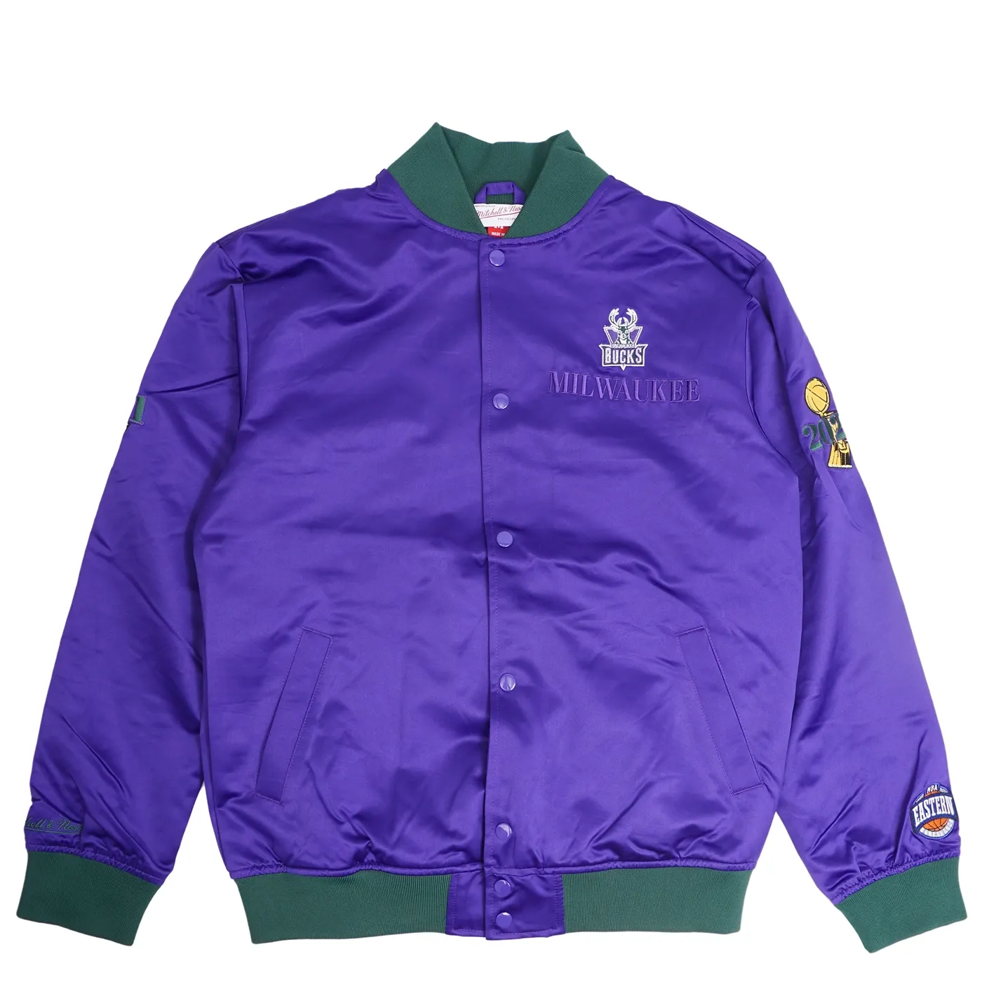 MITCHELL &amp; NESS MILWAUKEE BUCKS TEAM OG 3.0 LIGHTWEIGHT SATIN JACKET     