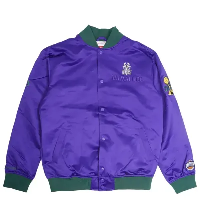 MITCHELL &amp; NESS MILWAUKEE BUCKS TEAM OG 3.0 LIGHTWEIGHT SATIN JACKET     