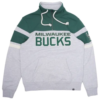 '47 BRAND MILWAUKEE BUCKS BAY RIDGE 1/4-ZIP SWEATSHIRT '47 BRAND MILWAUKEE BUCKS BAY RIDGE 1/4-ZIP SWEATSHIRT