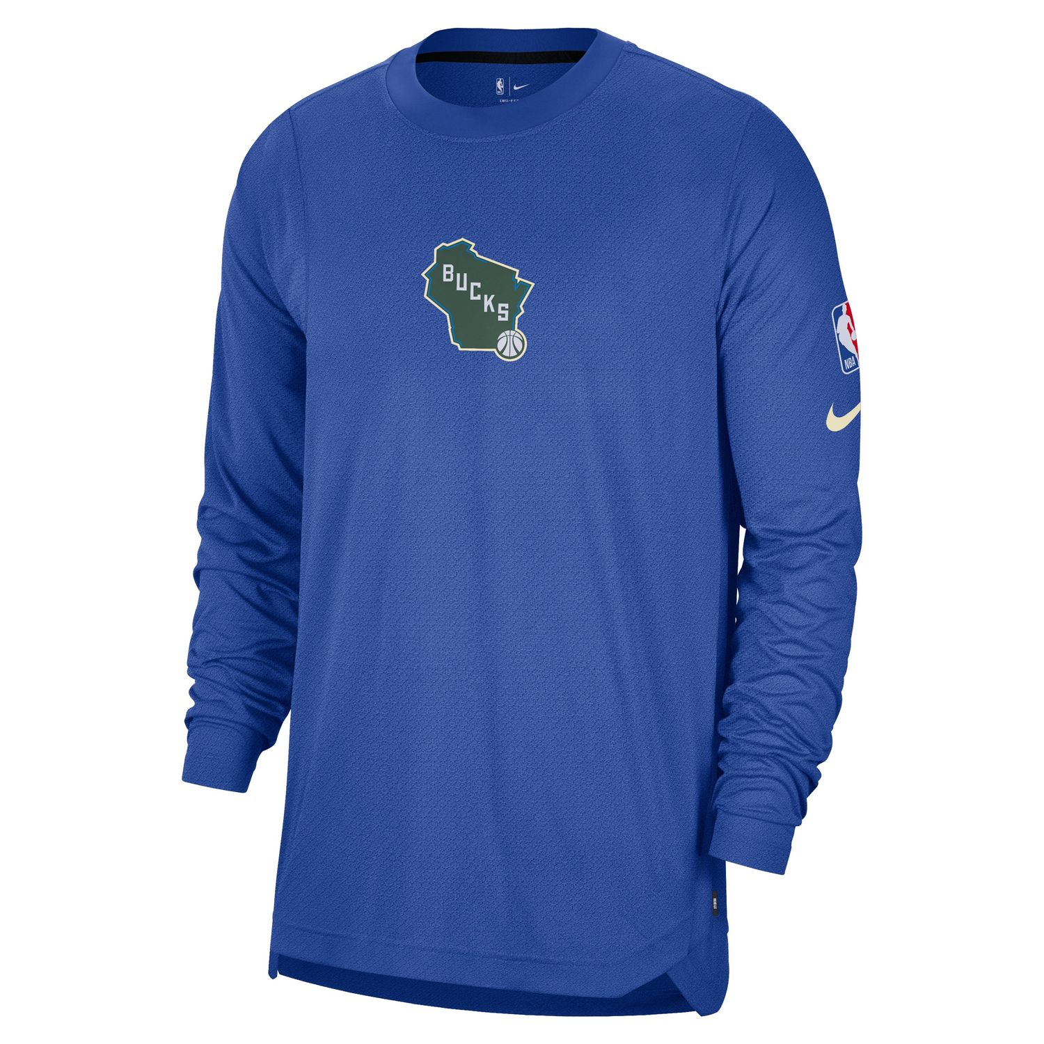 NIKE MILWAUKEE BUCKS PREGAME CITY EDITION LONG SLEEVE SHOOTING SHIRT 