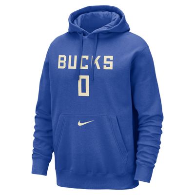 NIKE MILWAUKEE BUCKS DAMIAN LILLARD CITY EDITION NAME &amp; NUMBER CLUB HOODIE