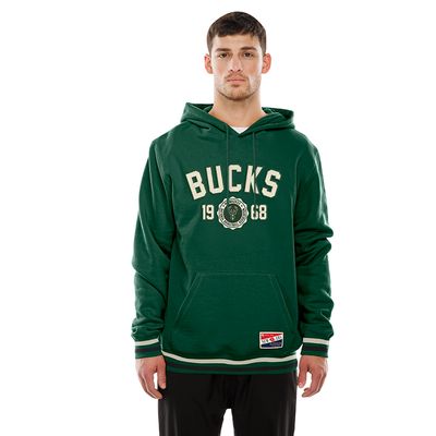 NEW ERA MILWAUKEE BUCKS 1968 CREST PULLOVER HOODIE  