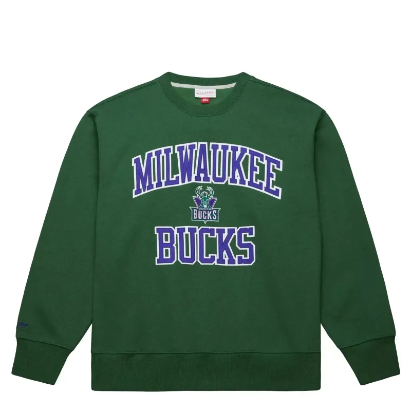 MITCHELL &amp; NESS MILWAUKEE BUCKS PLAYOFF WIN CREWNECK SWEATSHIRT    