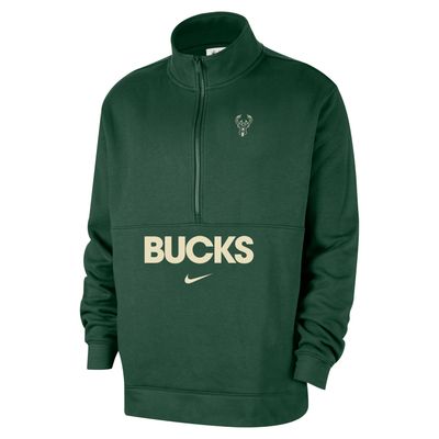 NIKE BUCKS CLUB COURTSIDE 1/2 ZIP 