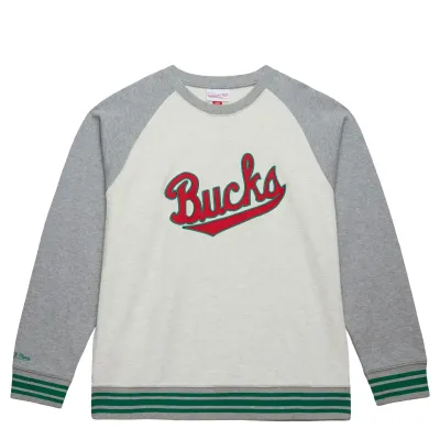 MITCHELL &amp; NESS MILWAUKEE BUCKS HERITAGE COLLECTION CREWNECK SWEATSHIRT   