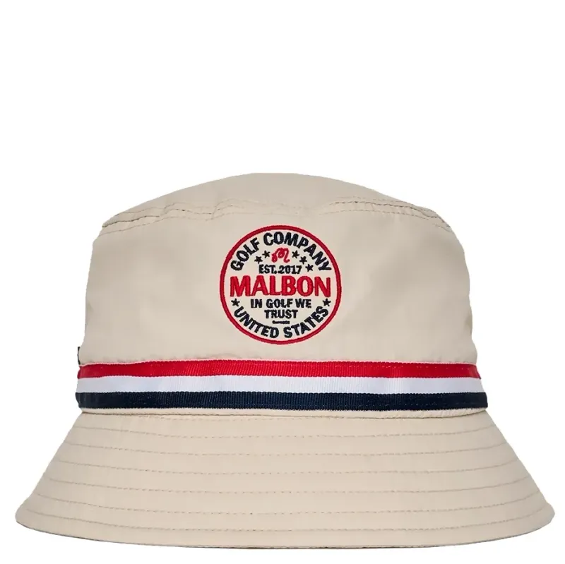 Malbon Golf In Golf We Trust Bucket Hat - Natural Nylon Sun Hat
