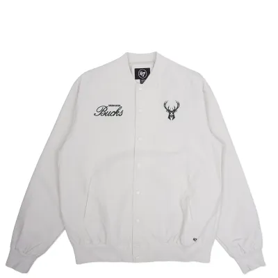 '47 BRAND MILWAUKEE BUCKS EURO STEP TWILL BOMBER JACKET      
