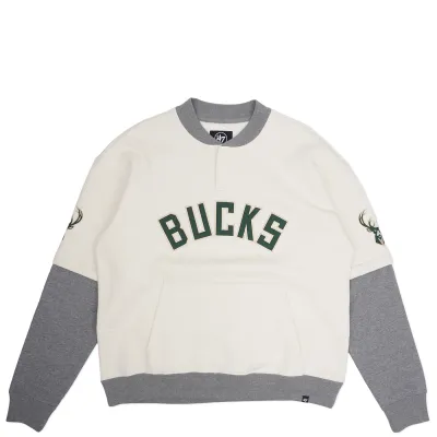 '47 BRAND MILWAUKEE BUCKS TRIFECTA DOUBLE LAYER CREWNECK SWEATSHIRT
