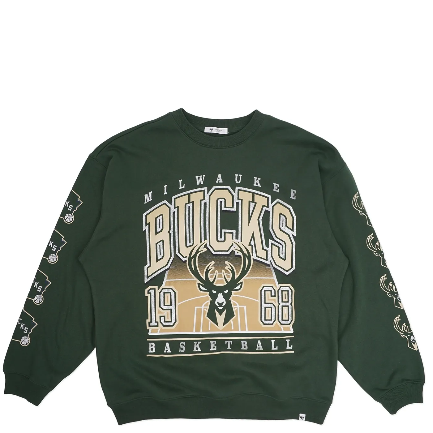 '47 BRAND MILWAUKEE BUCKS WOMEN'S GO BIG OVERSIZED CREWNECK SWEATSHIRT