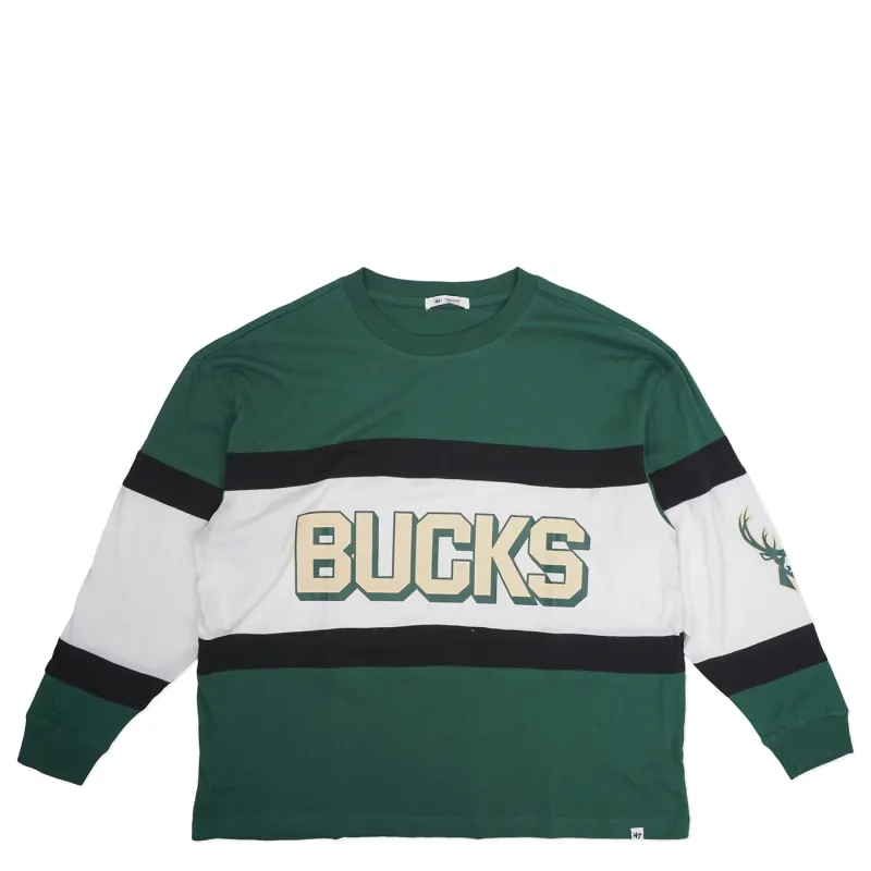 '47 BRAND MILWAUKEE BUCKS WOMEN'S BREEZYWAY ARCHIVE LONG SLEEVE SHIRT   