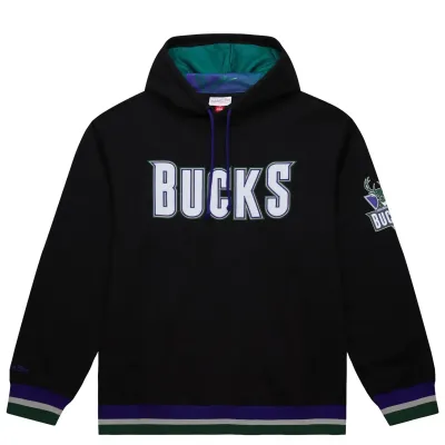 MITCHELL &amp; NESS MILWAUKEE BUCKS PLAYMAKER PULLOVER HOODIE 