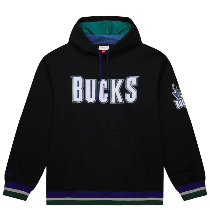 MITCHELL &amp; NESS MILWAUKEE BUCKS PLAYMAKER PULLOVER HOODIE 