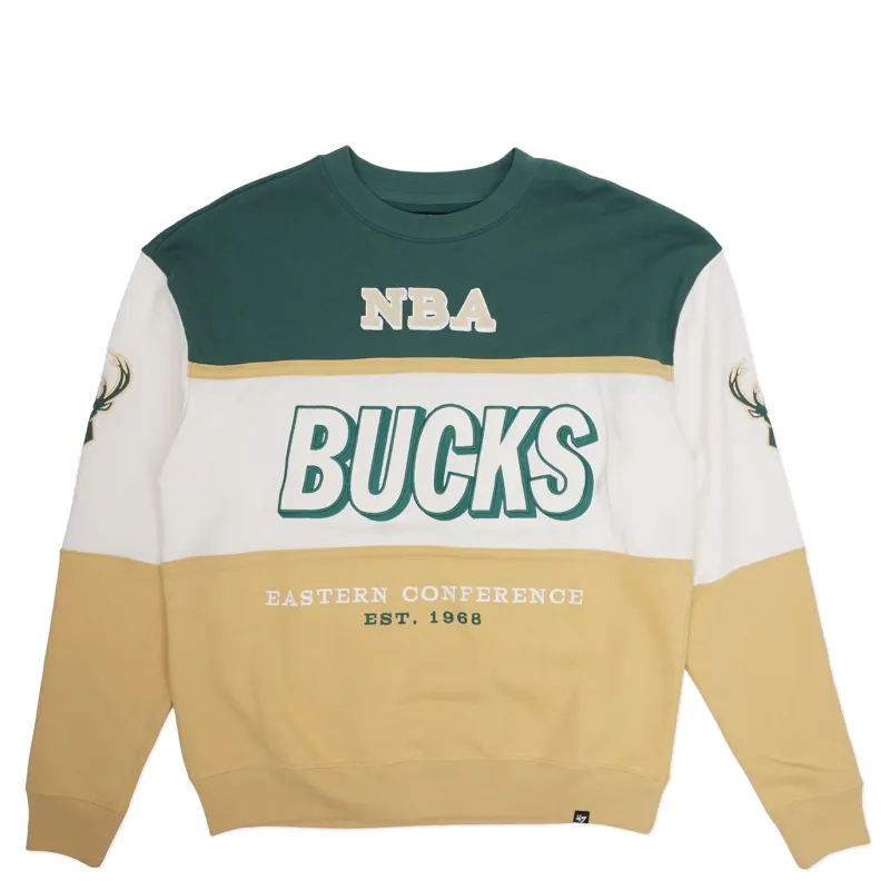 '47 BRAND MILWAUKEE BUCKS BREEZE BY MAXIMALIST CREWNECK SWEATSHIRT 