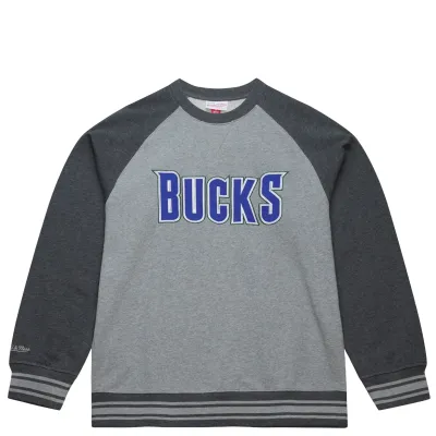 MITCHELL &amp; NESS MILWAUKEE BUCKS LEGACY FRENCH TERRY CREWNECK SWEATSHIRT