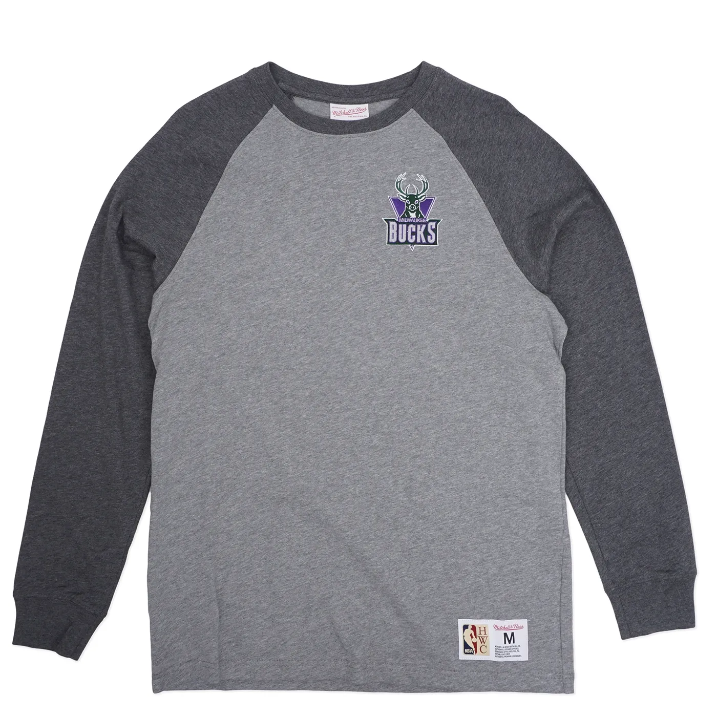 MITCHELL &amp; NESS MILWAUKEE BUCKS LEGACY PREMIUM LONG SLEEVE SHIRT