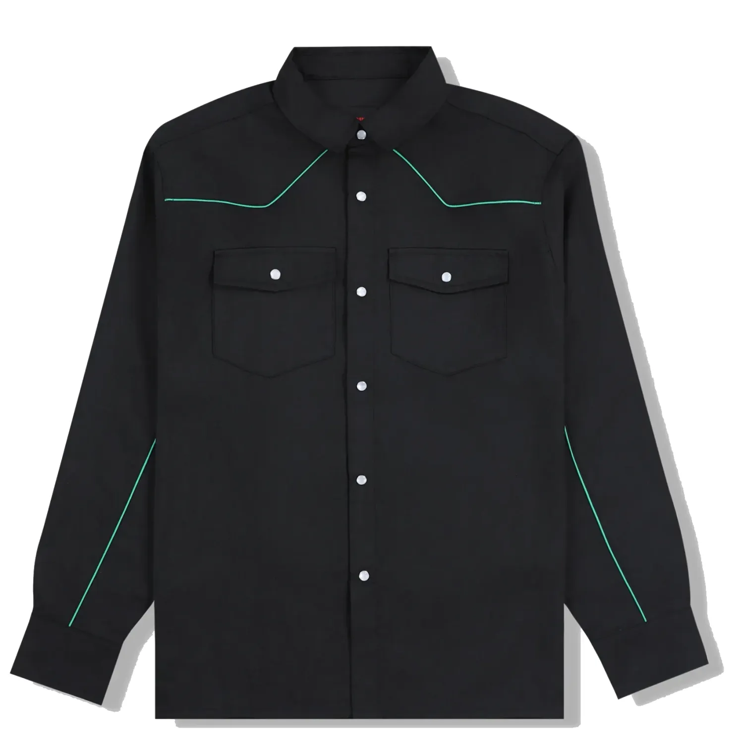 PLEASURES NYLON WESTERN BUTTON UP SHIRT   