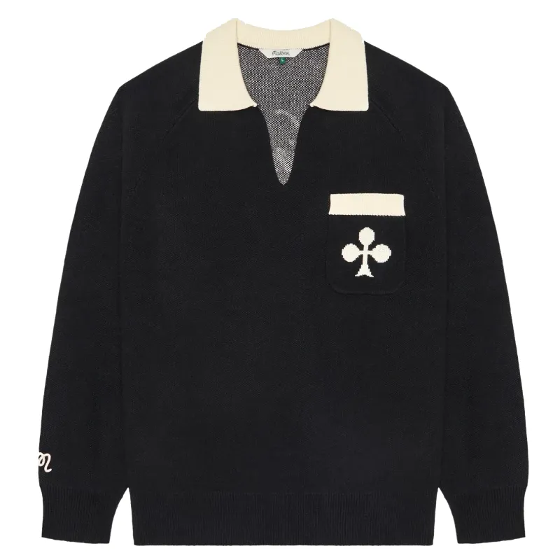 Malbon Golf King of Clubs Sweater Black – FW25 Intarsia Knit