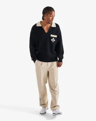 Malbon Golf King of Clubs Sweater Black – FW25 Intarsia Knit
