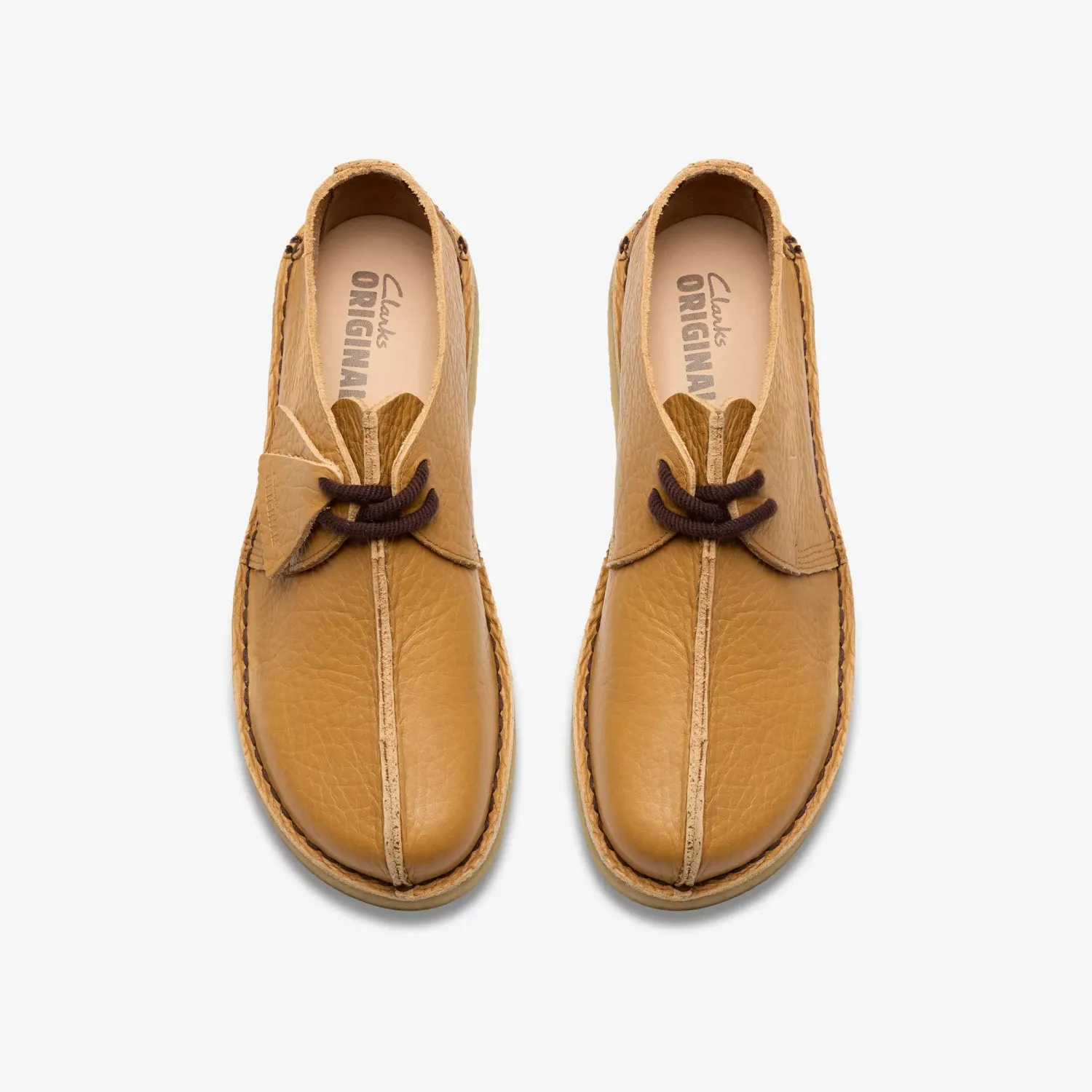 Clarks Desert Trek – Curry | Kennet Grain Leather Crepe Sole Shoe