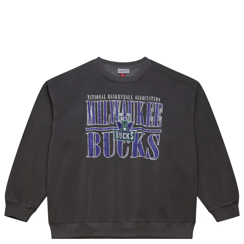 MITCHELL &amp; NESS MILWAUKEE BUCKS DOWNTOWN CREWNECK SWEATSHIRT    