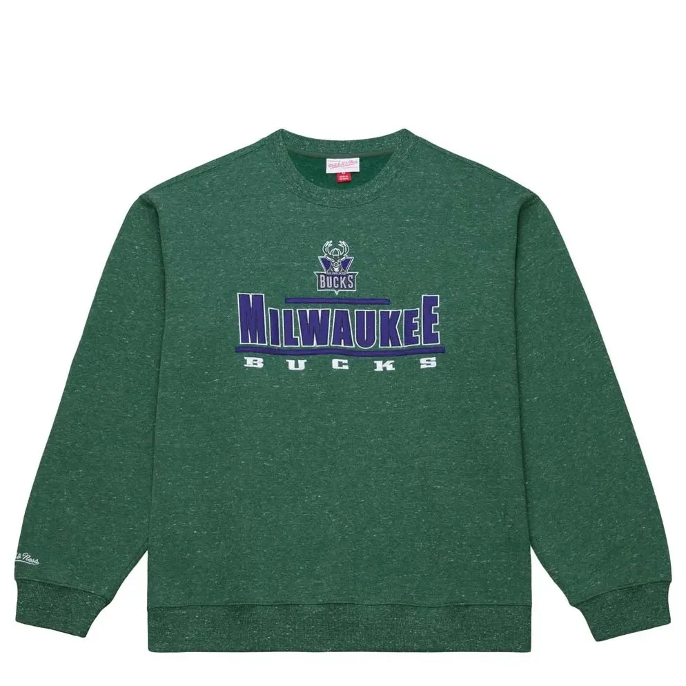 MITCHELL &amp; NESS MILWAUKEE BUCKS THROW IT BACK CREWNECK SWEATSHIRT