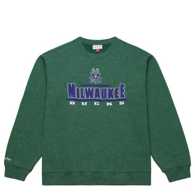 MITCHELL &amp; NESS MILWAUKEE BUCKS THROW IT BACK CREWNECK SWEATSHIRT