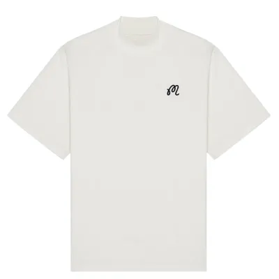 Flat lay front view of white Malbon Mare Mockneck Tee