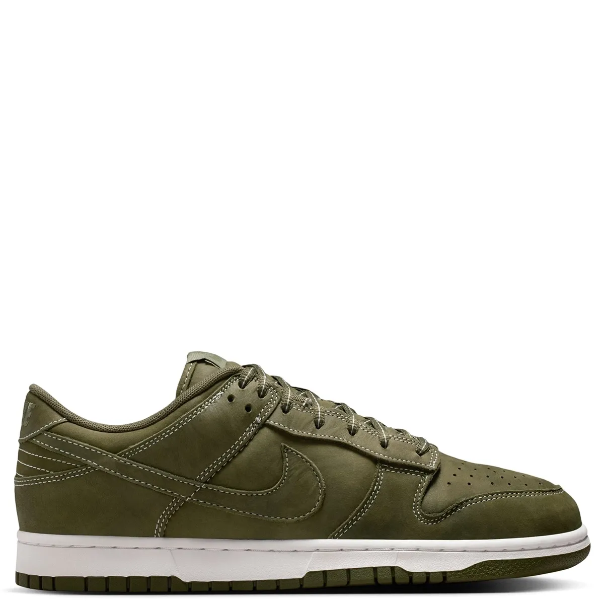 Medial side view of Nike Dunk Low with clean paneling