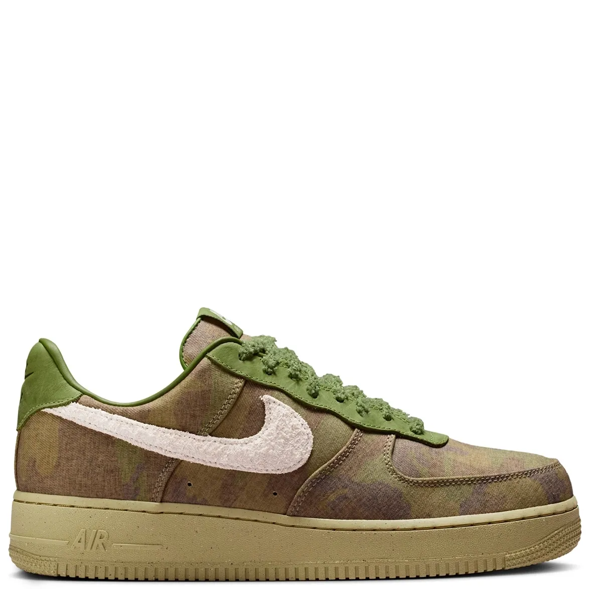 Nike Air Force 1 Low Asparagus camo medial side