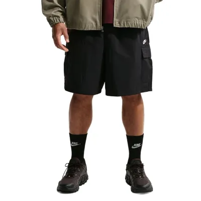 Front view of Nike Club Utility Short in black showing relaxed fit and above-the-knee length
