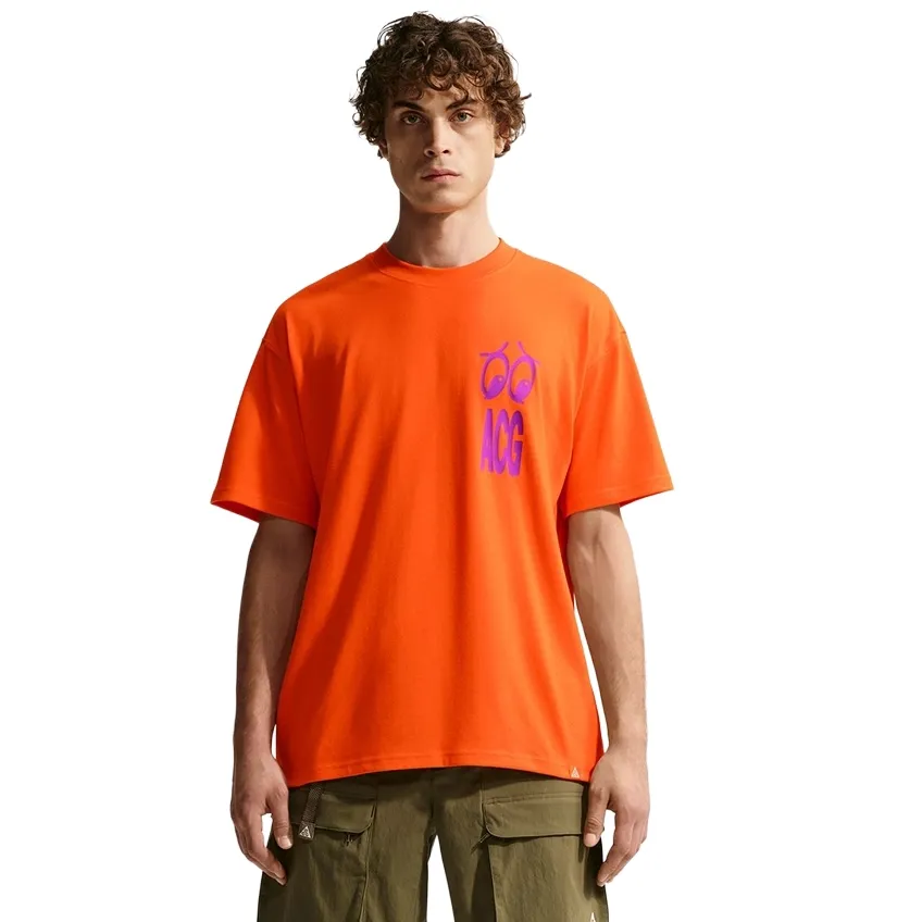 Front view of Nike ACG Don’t Look Down Tee showing small purple chest graphic