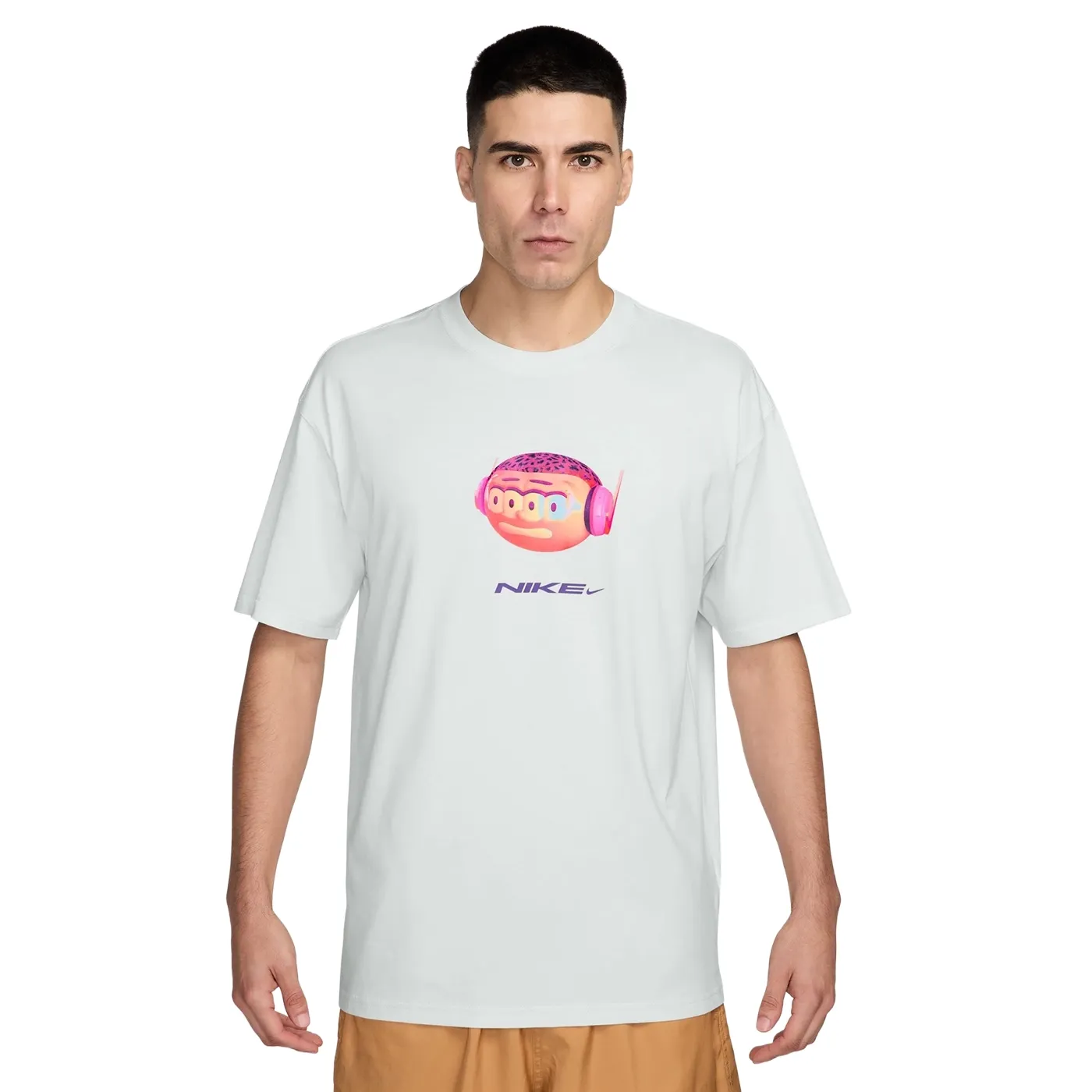 Front view displaying colorful Nike DN flocked graphic