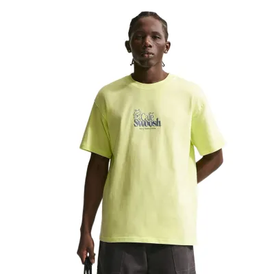 Front view showing embroidered Cafe Swoosh logo on chest