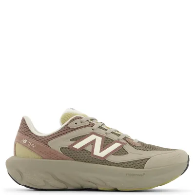 Side profile view of New Balance Fresh Foam Trainer in Arid Stone and Earth Shadow