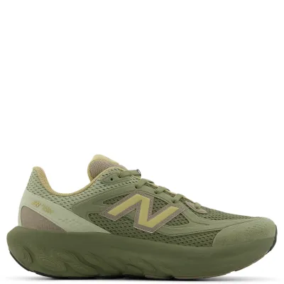 Side profile view of New Balance Fresh Foam Trainer in Dark Olivine and Garter Snake