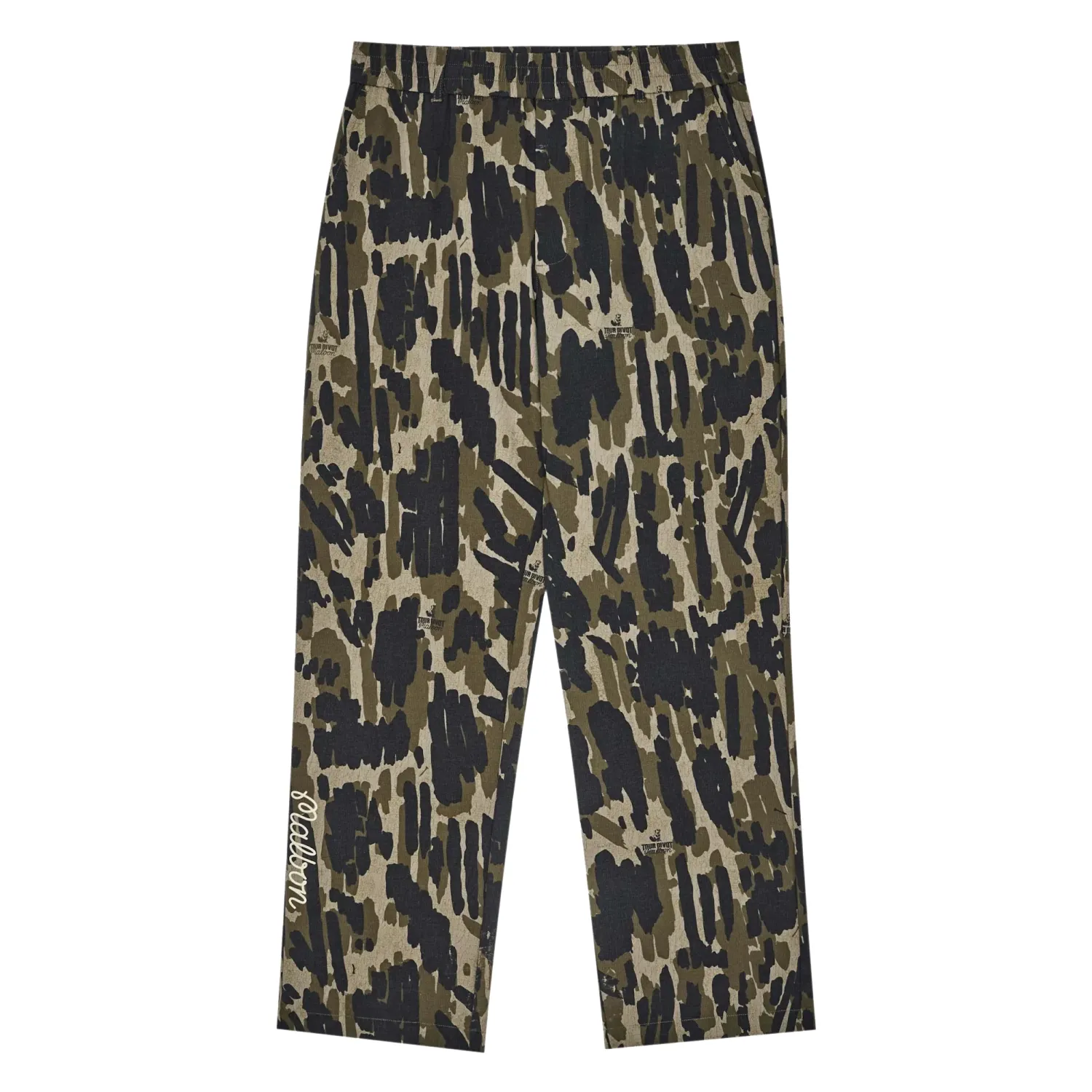 Malbon Golf Condor Tour Divot Camo Pant Bark Camo front flat lay