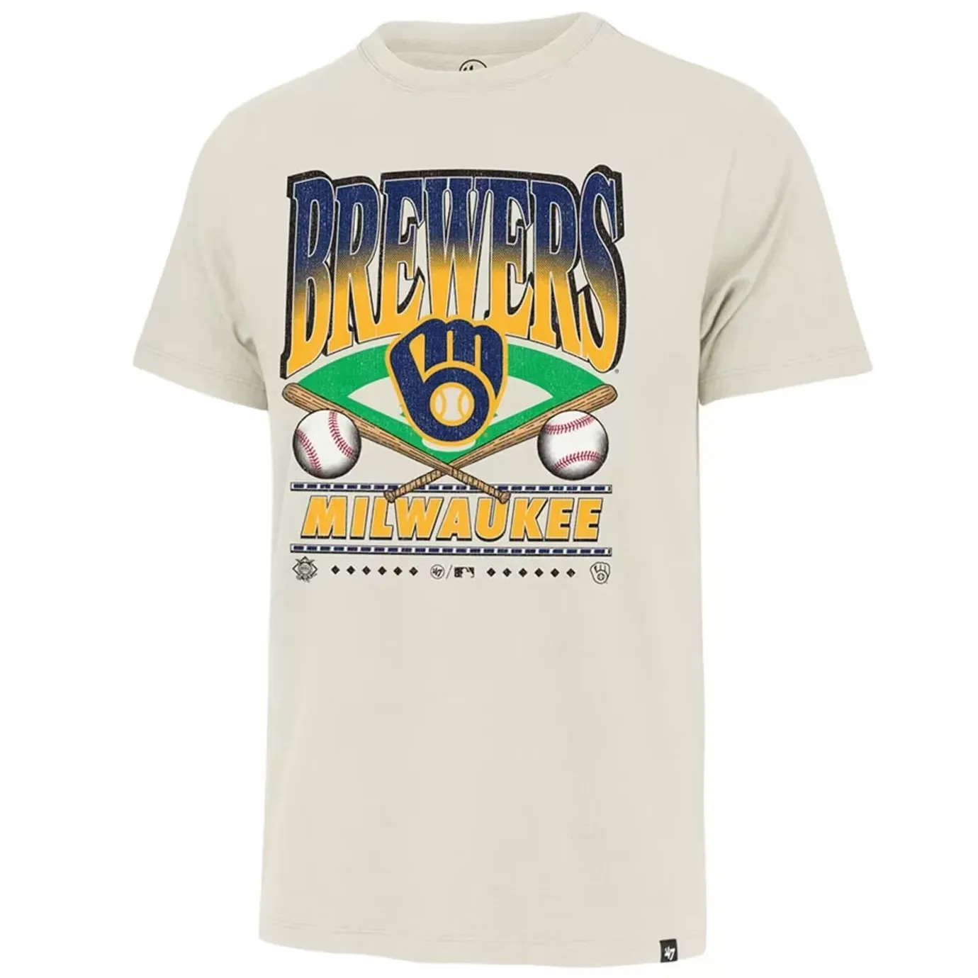 '47 BRAND MILWAUKEE BREWERS STRAIGHT SHOT TWO FRANKLIN TEE