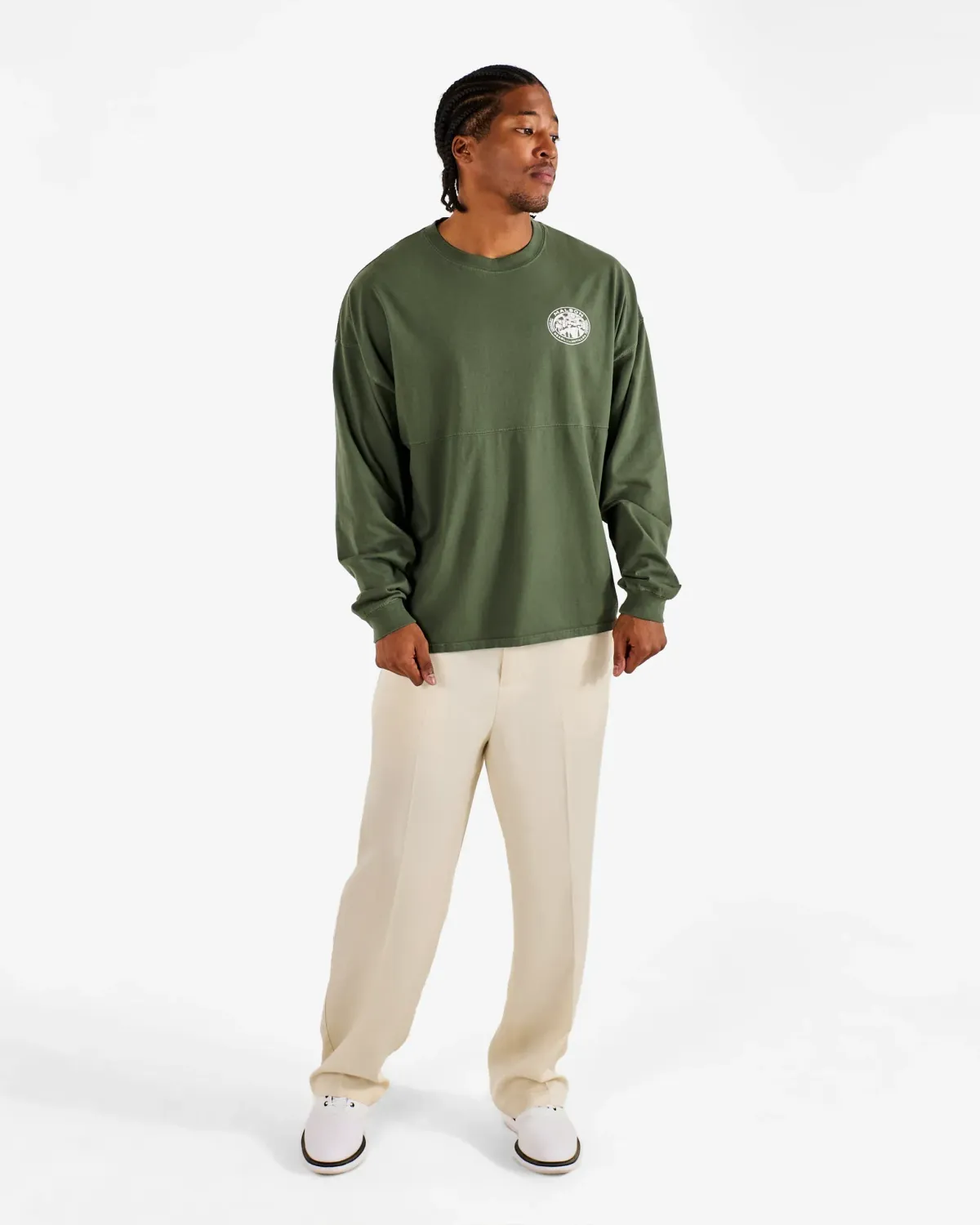 Malbon Golf Horizon Long Sleeve Tee Olivine – Premium Cotton