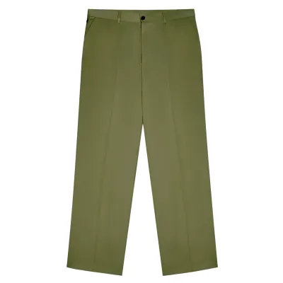 Flat lay front view of Olivine La Perla Pant highlighting embroidered logo
