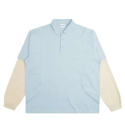 Front view of Students Murray Double Sleeves Polo in chambray.