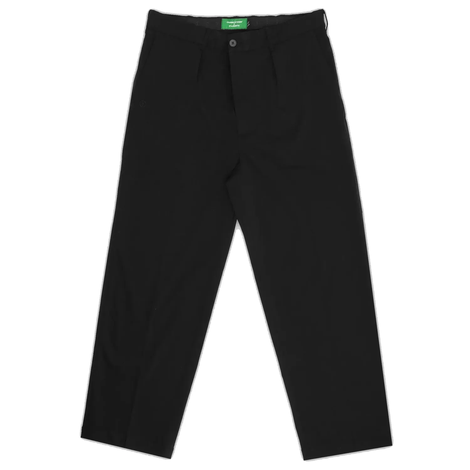 Front flat lay of black Heritage Pleated Pant.