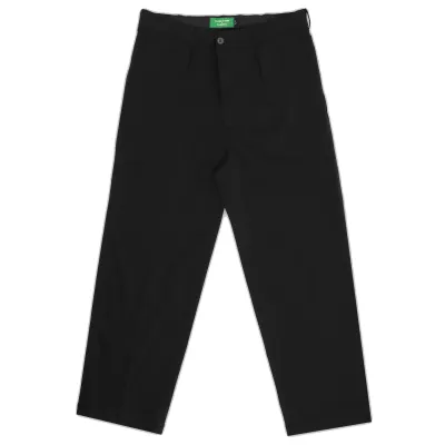 Front flat lay of black Heritage Pleated Pant.