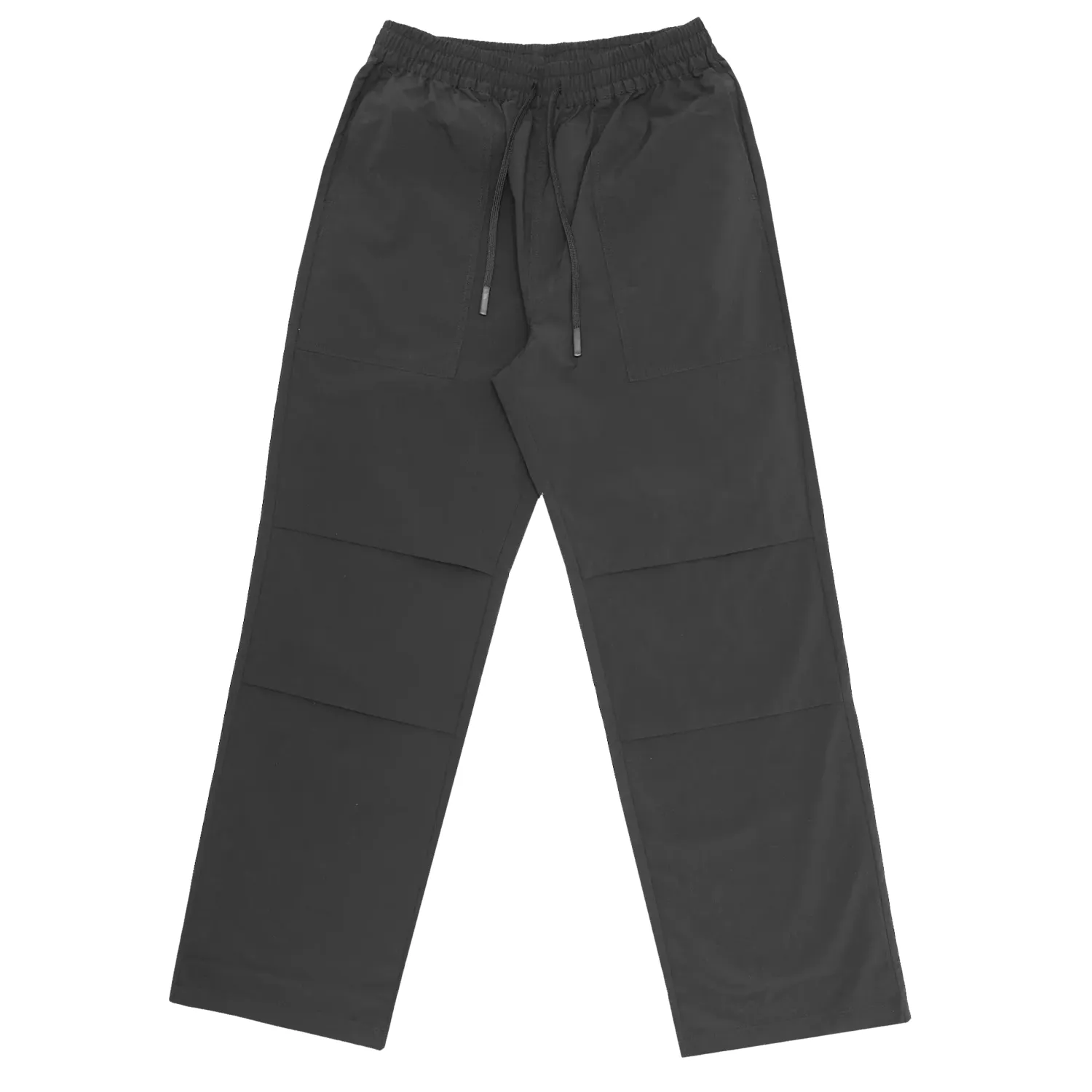 Front Flat Lay Of Students Field Trip Parachute Pant – Black.
