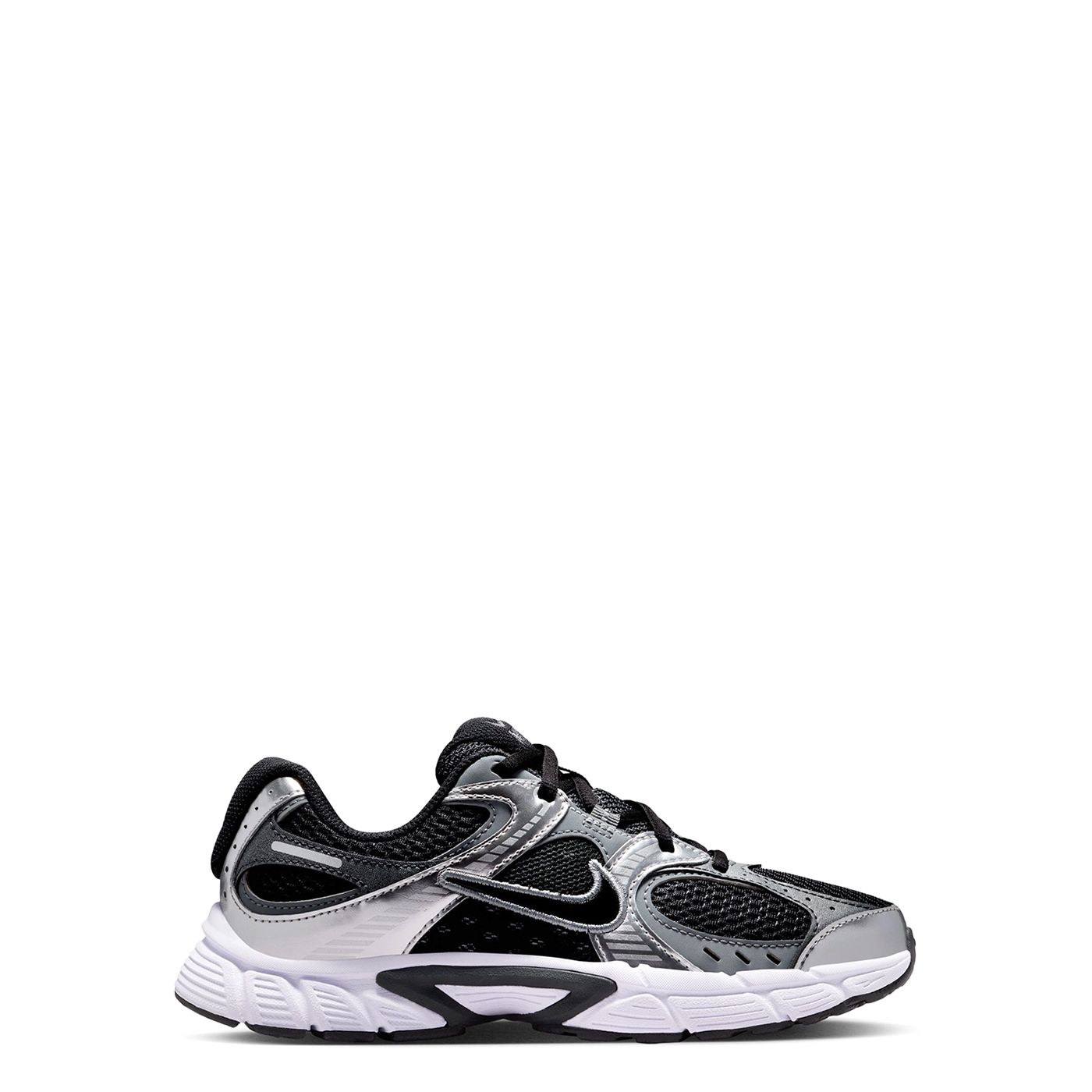 Medial side profile showing synthetic overlays and breathable mesh panels